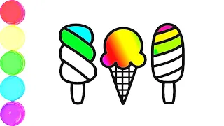 Icecream Drawing | Simple drawing and Colouring | easy drawing step by step | #icecreamdrawing