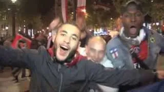 PSG fans celebrate winning the Ligue 1 title