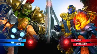 Hulk & Thor vs Thanos & Dormammu (Very Hard) - Marvel vs Capcom | 4K Gameplay