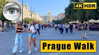 Prague Sunday Walking Tour: OLd Town Square, Wenceslas Square 🇨🇿 Сzech Republic 4k HDR ASMR