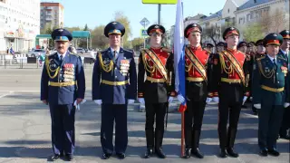 Участие суворовцев в тренировке к Параду на Центральной площади Уссурийска. 5 мая 2016 года