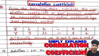 Karl peasrson's coefficient of correlation||correlation coefficient||Statistics | Arya