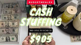 Cash Envelope Stuffing | $905 | June Paycheck #3 | Dave Ramsey Inspired