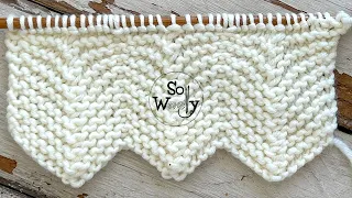 How to knit the most amazing one-row repeat Chevron stitch (English & Continental) - So Woolly