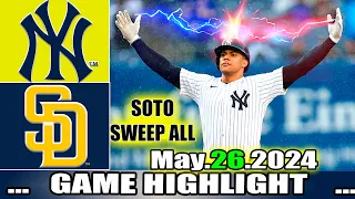 NY Yankees vs. San Diego Padres (05/26/24) GAME Highlights Today | MLB Season 2024