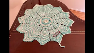 Crochet GRAND Doily, Leaf 🍁 Blanket Doily with Chevron Pattern part 1