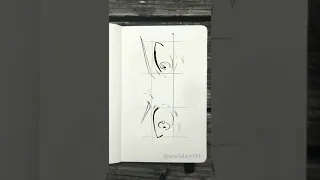 顔と頭部のワイヤーを描く練習 : Drawing Practice Face and head #Shorts