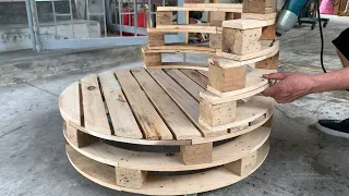 Unique Ideas from Wooden Pallets - Create a Round Recliner from a Pallet that Looks Fancy