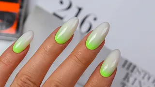 Neonowe ombre  |  neon milky ombre nails  |  paznokcie hybrydowe | mleczne ombre