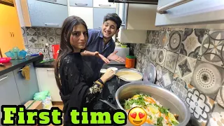 First time khana banaya ghar me😍 | Namak zaiyada daldiya😂