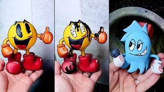 [FNF] Making Corrupted Pac-Man & Ghost BF Sculptures Timelapse- Friday Night Funkin