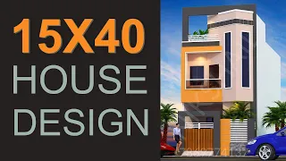 15X40 House plan with car parking 15X40 3d elevation by nikshail