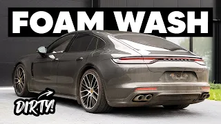 Dirty Porsche Panamera Foam Wash - Exterior Auto Detailing