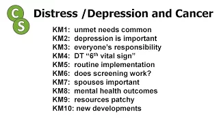 Seminar: Distress Depression & Cancer: Psycho-oncology in 10 key points (chapter timing in comments)