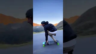 Fast Downhill Longboard cruise at Sunset