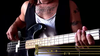 The Clash - Train in Vain / bass cover - play along with TABS