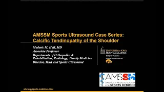 Shoulder with Dr. Mederic Hall | AMSSM Sports Ultrasound Case Presentation