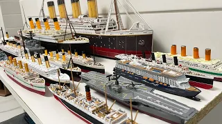 Titanic Model SInking #9 and Review of All Amazing Ships [ Brittanic, Carpathia, USS the Sullivans ]