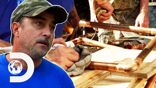 Tickle Elevates His Sweet Peach Brandy Moonshine Still! | Moonshiners