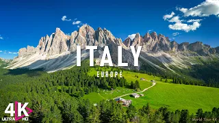 FLYING OVER ITALY (4K UHD) Amazing Beautiful Nature Scenery & Relaxing Music | 4K Video Ultra HD