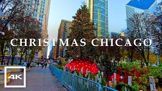 Full Chicago Christmas walk 🎄 Christmas Lights 2023 | 4K HDR