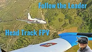 Play Follow the Leader with Head Tracker FPV - E-flite Viper 90 vs Freewing L-39