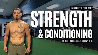 15 Minute Full Body Strength & Conditioning Circuit | Live With Coaching