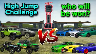 HIGH JUMP CHALLENGE WITH CARS 😱😱 IN || EXTREME CAR DRIVING SIMULATOR