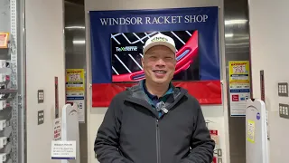 I FIND EXCLUSIVE TENNIS RACKETS AT WINDSOR RACKET SHOP IN SHIBUYA AND I BUY ONE FOR COACH CHRIS