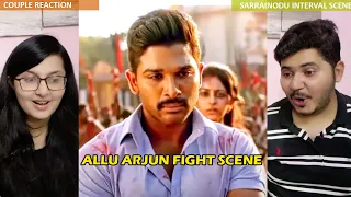 Couple Reaction on Allu Arjun's Superhit Best Action Scenes | "Sarrainodu" Interval Scene