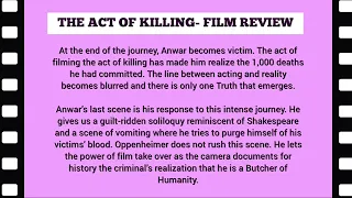 The Act Of Killing: Film Review
