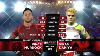 Gujarat Warriors Vs Delhi Heroes | MTV Super Fight League | Vince Murdock Vs Vikas Dahiya | SFL