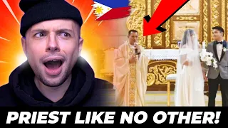Filipino priest sings with bride & groom during wedding ceremony!