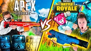 FORTNITE In Real Life Vs APEX Legends - Nerf War Challenge (Papa Jake)