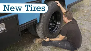 Changing our Bus Tires | Skoolie Concersion Ep. 33 | Adam & Steph