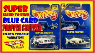 Rare Hot Wheels Blue Card Propper Chopper Yellow Triangle Variation | Hot Wheels
