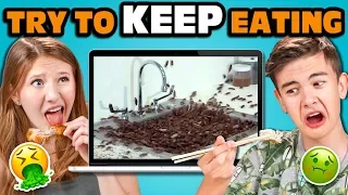 Teens React To Try To Keep Eating While Watching Challenge