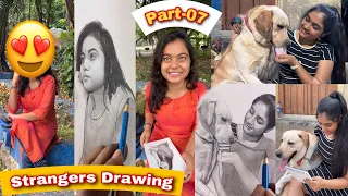 Drawing stranger very realistically | Part-7 (Reactions 😍) Drawing prank with strangers