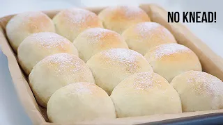 NO KNEADING‼️Dough is ready in few minutes | SUPER SOFT No-knead MILK BREAD RECIPE (Dinner Rolls)