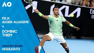 Felix Auger-Aliassime v Dominic Thiem Highlights | Australian Open 2024 First Round