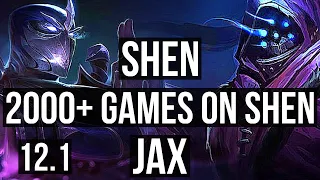 SHEN vs JAX (TOP) | 4.6M mastery, 6/1/13, 2000+ games, Rank 6 Shen, Dominating | NA Master | 12.1