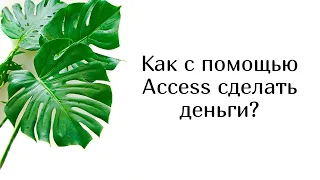 Как с помощью Access сделать деньги?