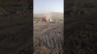 excavator Tata Hitachi dumper loading