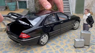 1:18 Mercedes-Benz W220 S600 V12 '03, Obsidian black - Norev Dealer Edition [Unboxing]