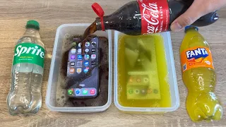 Samsung Galaxy S24 Ultra vs iPhone 15 Pro Max Coca Cola, Fanta, Sprite FREEZE Test! 24 Hours! WOW!