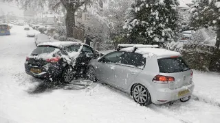 Vehicles crash and motorists abandon cars as heavy snow hits Gloucestershire