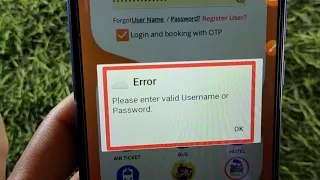 How to fix Error Please enter valid Username or Password. problem solve in IRCTC