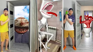 Team Siren Head, Scibidi Toilet, Pac-man, SCP monsters in real life / Compilation VFX #shorts