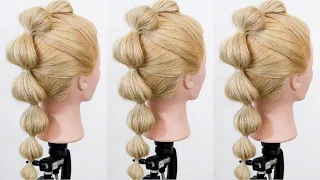 How To Bubble Braid For Complete Beginners - Easy & Simple No Braid Hairstyle - Braided Ponytail