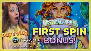 First Spin Bonus TWICE in a Row? Mystical Pearl & Dancing Drums at Foxwoods!